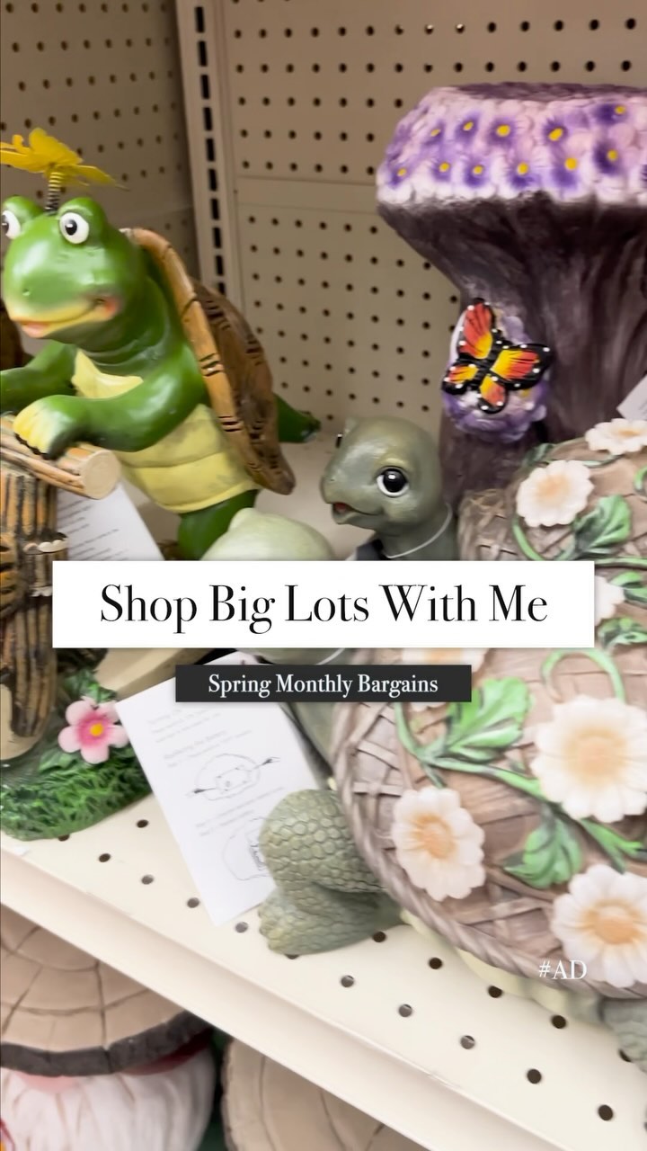 Instagram post by @savvysavingcouple for biglots. Caption reads: I hit the spring 🌸🌷bargain jackpot at @biglots!....