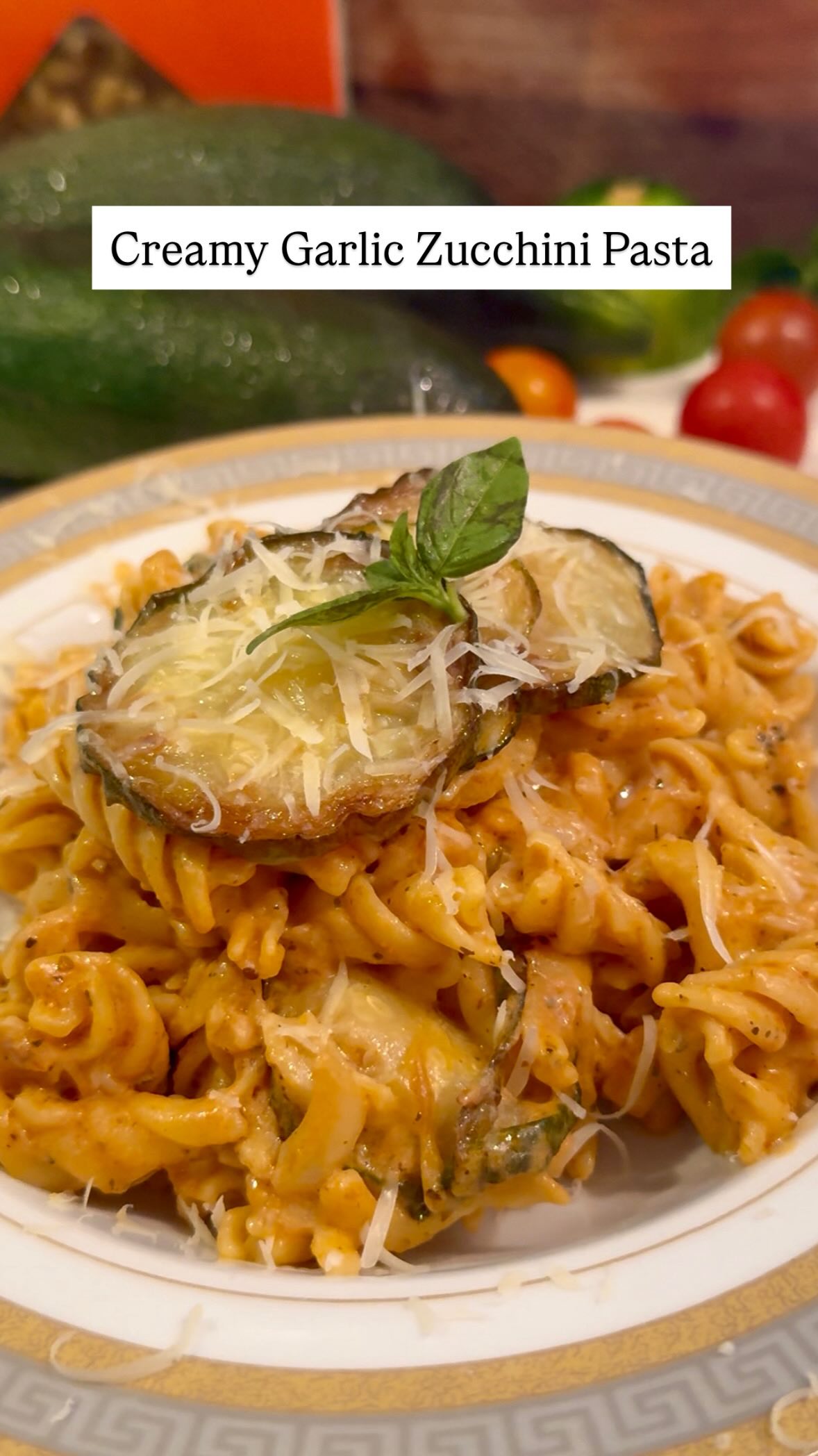 Instagram post by @feeedmi for Banza. Caption reads: Exposing My Best Recipes 🔥 This Creamy Garlic....