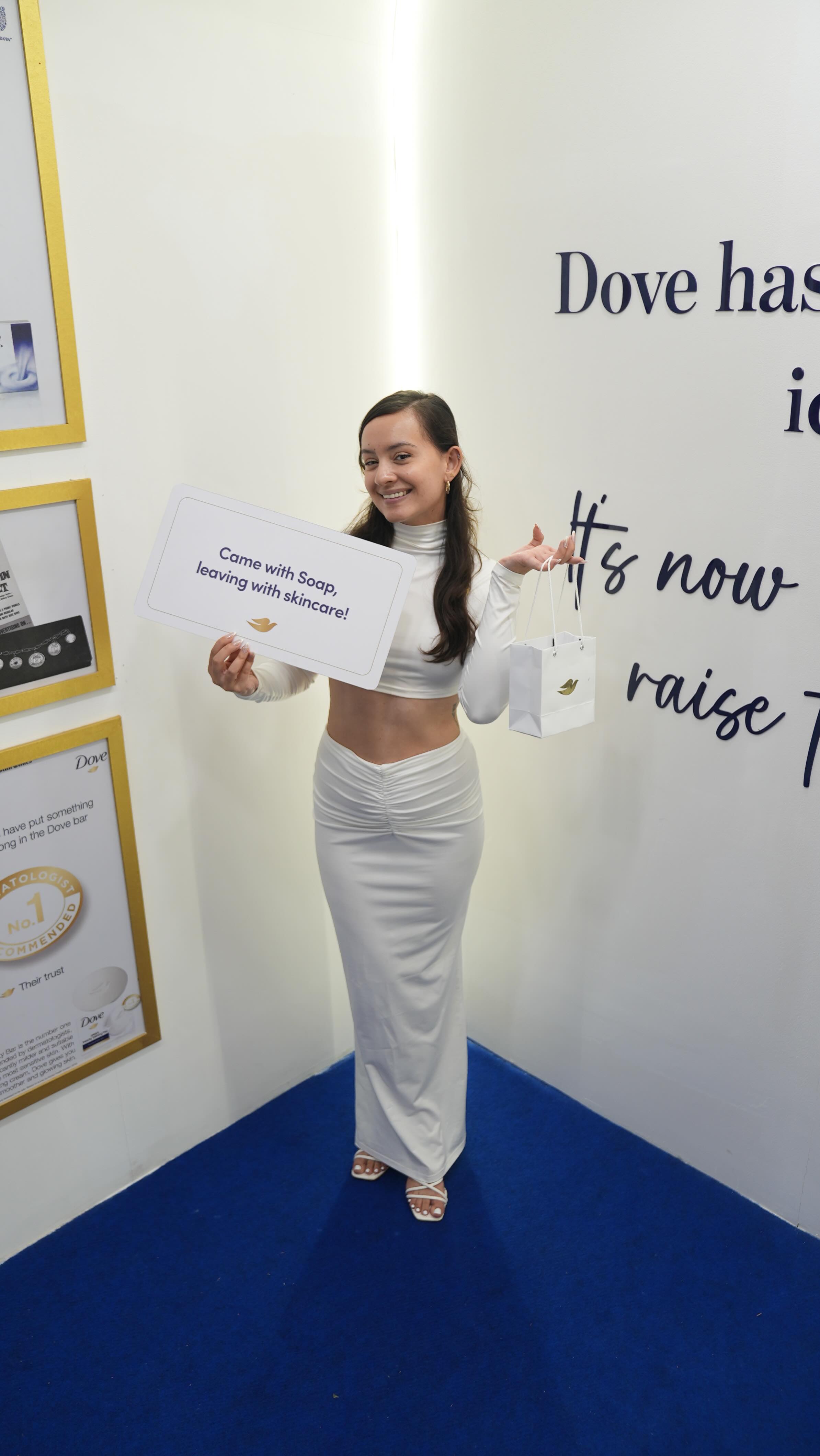 Instagram post by @pema_leilani for Dove India. Caption reads: I didn’t know the bar could be higher until I put....