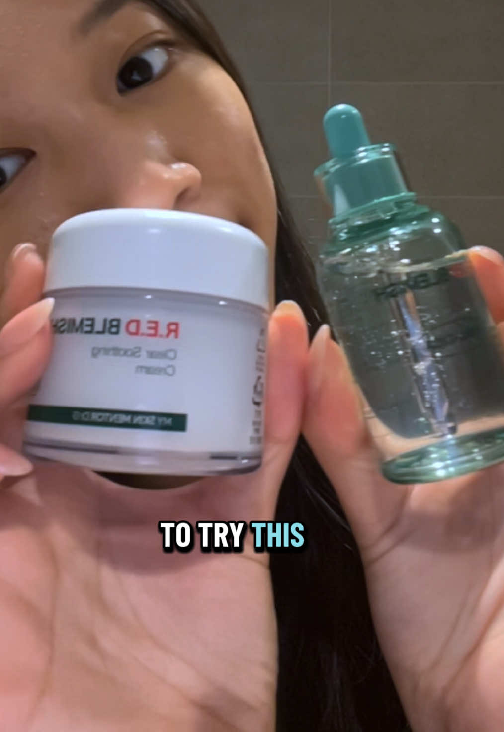 TikTok post by @jen_ngvv for Dr.G. Caption reads: @Dr. G red blemish serum and cream coming in....