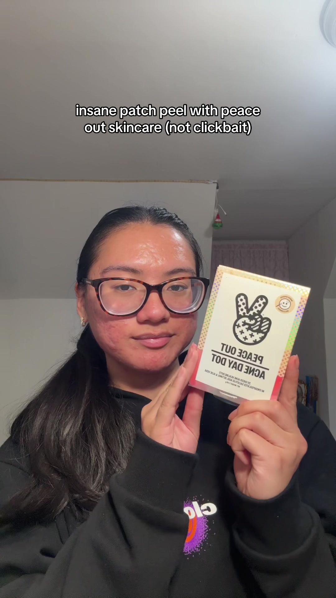 TikTok post by @jennileeashlee for Peace Out Skincare. Caption reads: the pure horror and shock in my face because this....