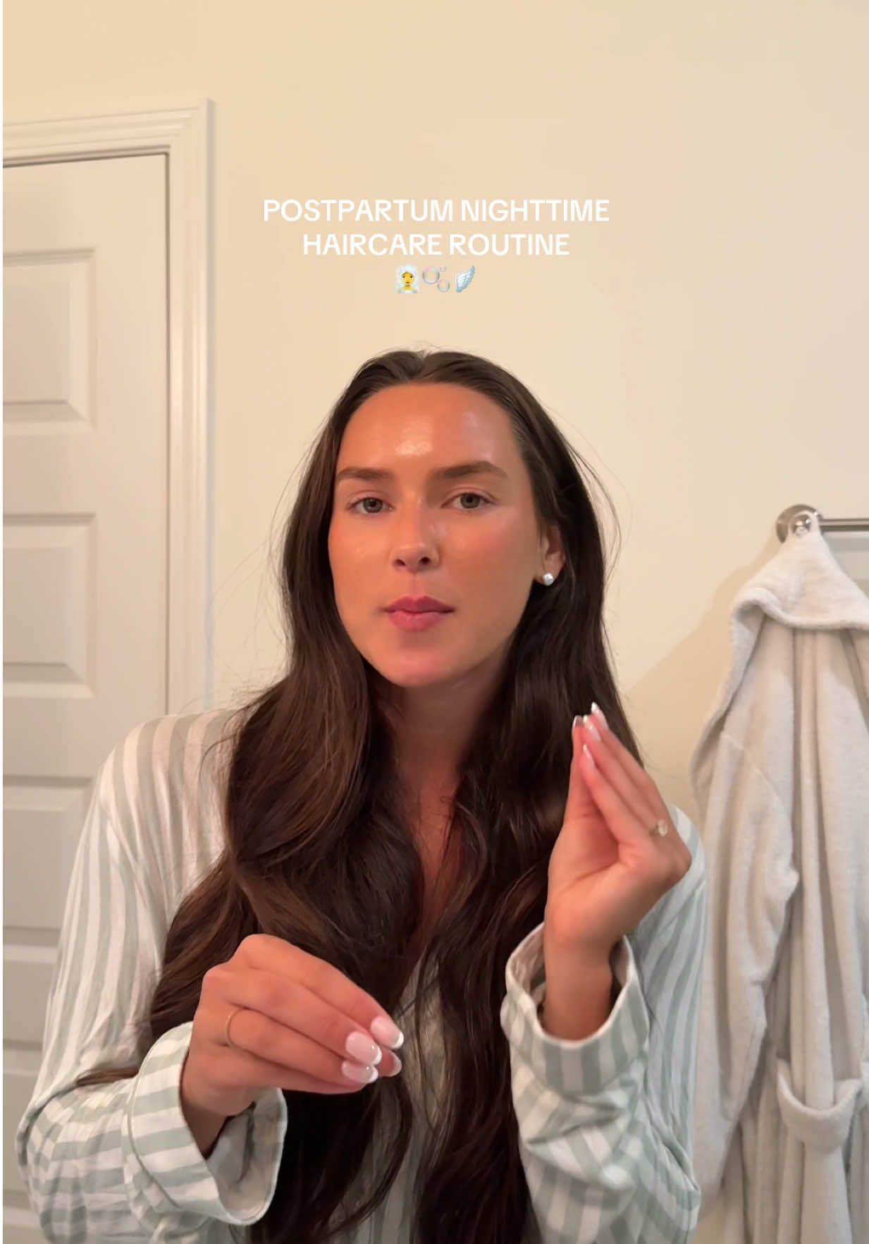 TikTok post by @hannahsykesburch for Crown Affair. Caption reads: [...] #selfcare #haircare #momtok....