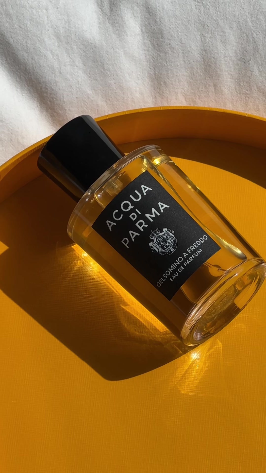 TikTok post by @professorperfume for Acqua di Parma. Caption reads: [...] the new scent Gelsomino a Freddo by @Acqua....