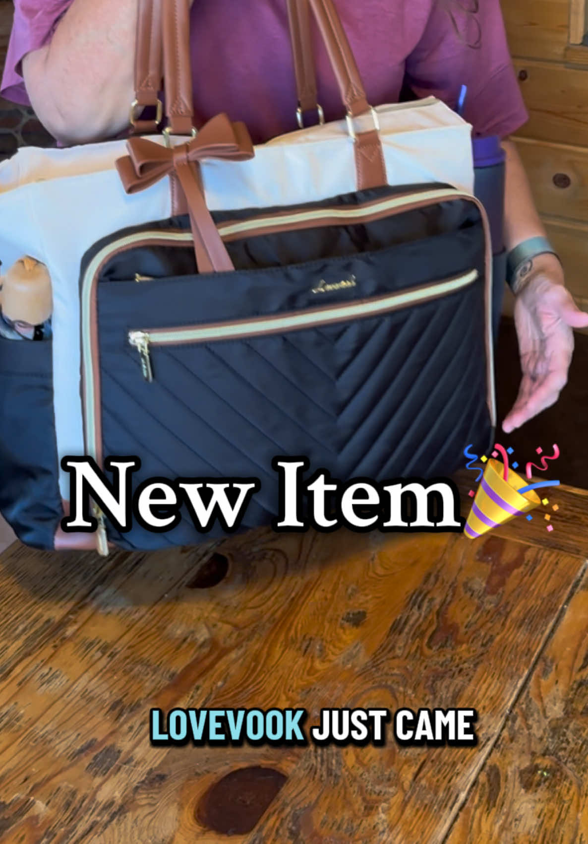 TikTok post by @hustleandteach for Lovevook. Caption reads: New Item by @Lovevook Bags #lunchbag #lunchtote....