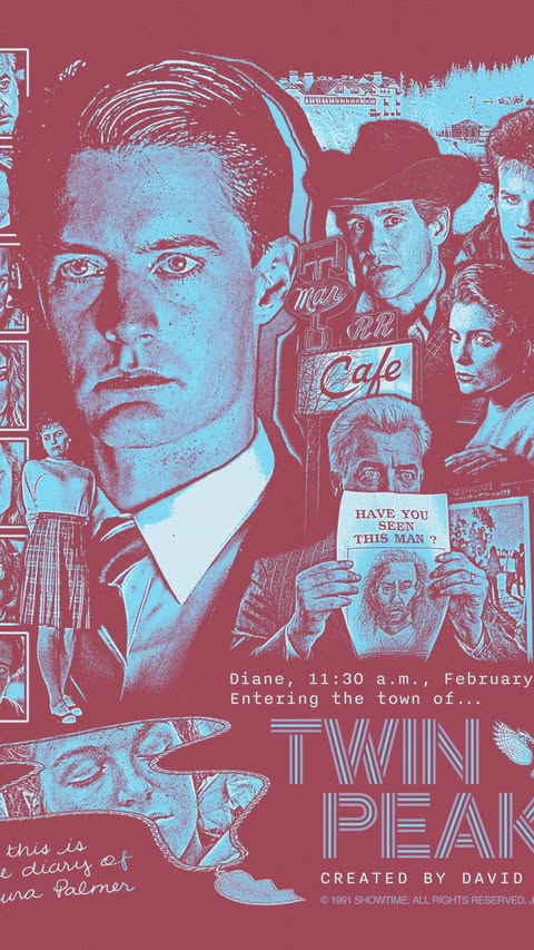 Instagram post by @_jempg for MUBI. Caption reads: [...] to feel inspired. Watch TWIN PEAKS on @mubi....