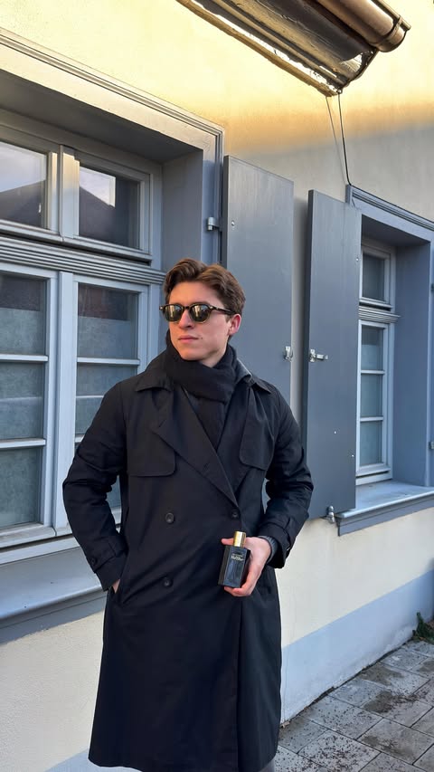 Instagram post by @lucairmer for Davidoff Parfums. Caption reads: [...] Elegance. Confidence. Cool Elixir.....