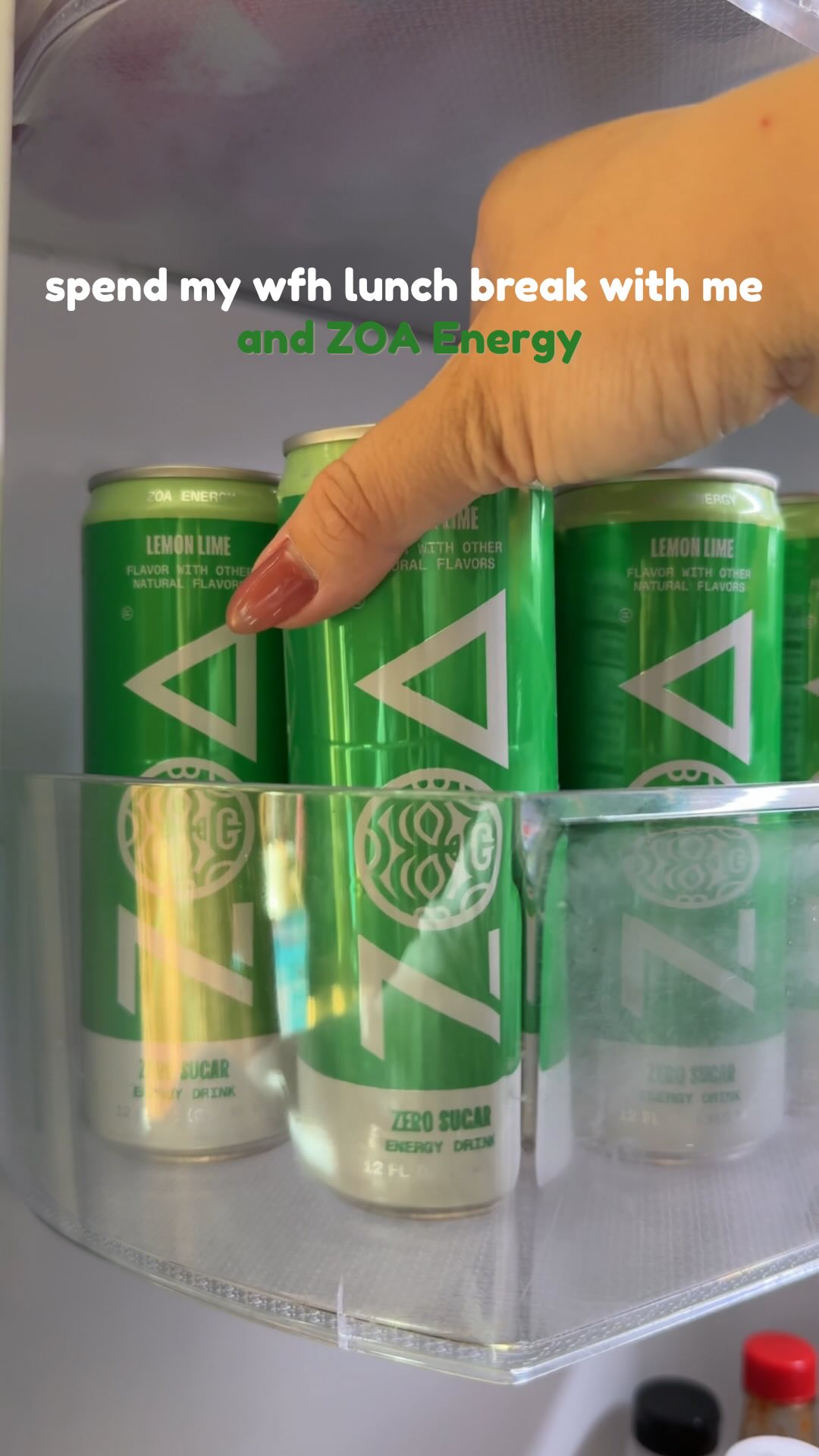 Instagram post by @_rosetanaka for ZOA Energy. Caption reads: #ad #ZOAPartner #18+ Making the most of my lunch....