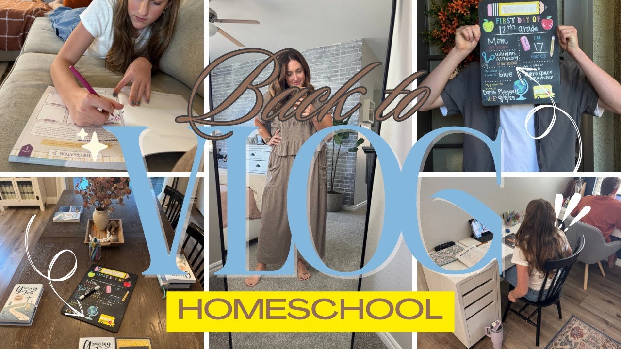 YouTube post by @GraceandGrit for BetterDaysCo. Caption reads: DITL✨BACK TO HOMESCHOOL 2025-2026||SPEND OUR FIRST....