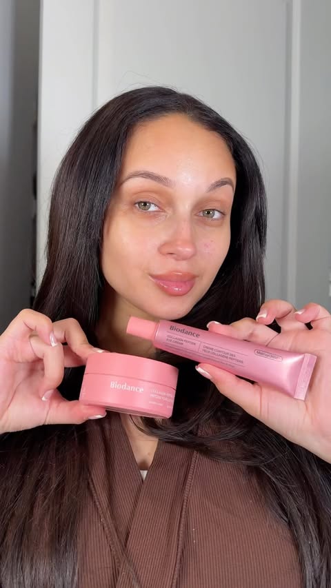Instagram post by @vanessaabullock for Biodance. Caption reads: [...] smoother-looking under eyes ✨💗....