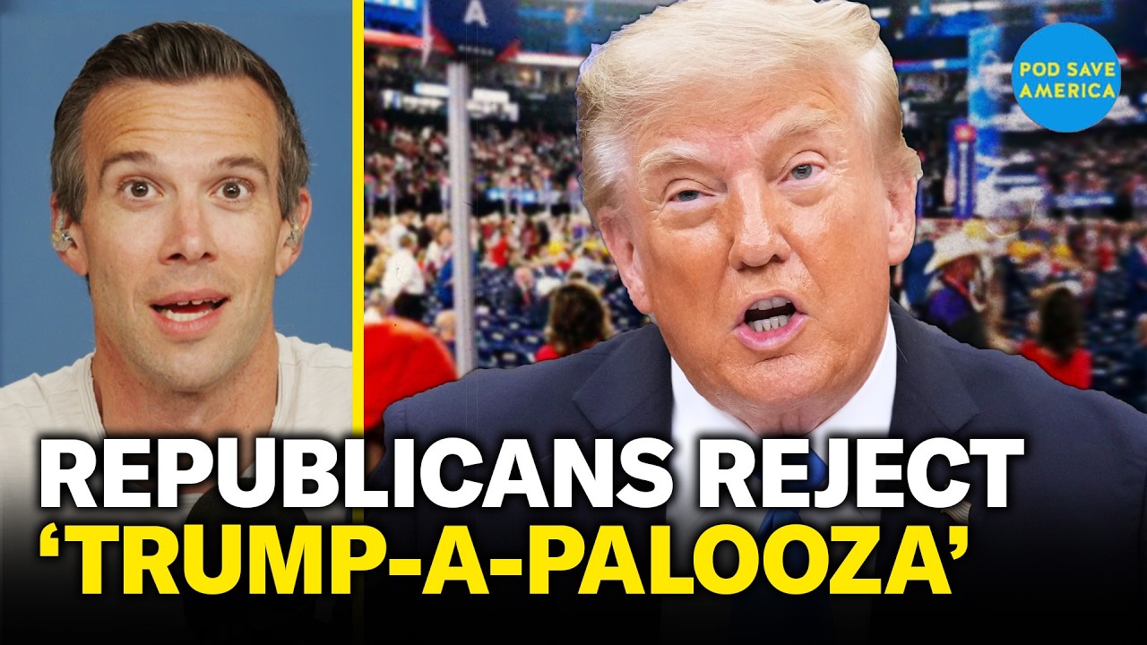 YouTube post by @podsaveamerica for SimpliSafe. Caption reads: Republicans REJECT Trump's Invitation To....