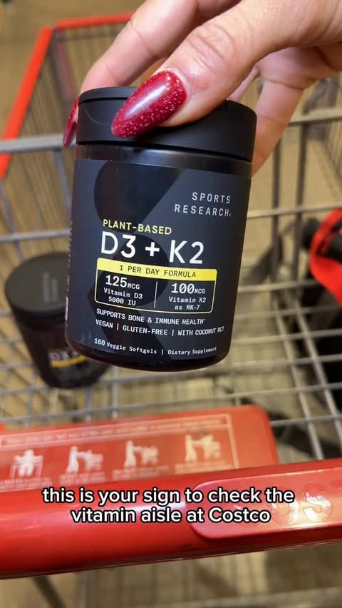 Instagram post by @joannasmakeuppp for Sports Research. Caption reads: Loving that @sportsresearch  D3 + K2 Softgels are....