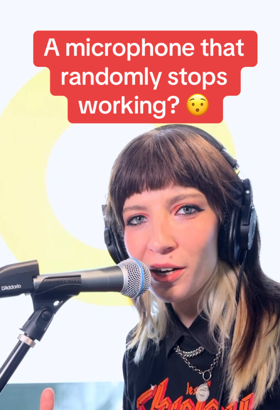 TikTok post by @the_geargirl for Yamaha. Caption reads: [...] 😍 Thank you to my sponsors @D’Addario....