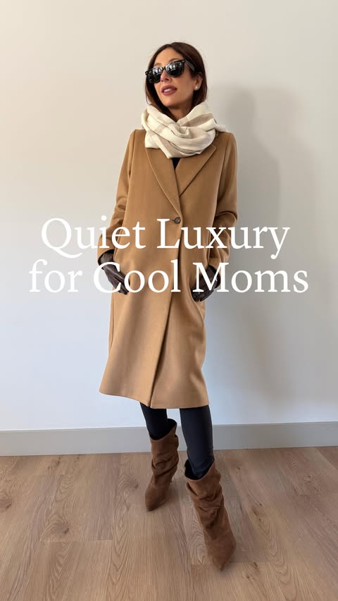 Instagram post by @lindsayluv for Quince. Caption reads: @onequince brings cool mom energy, all winter.....