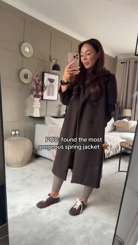 Instagram post by @life_with_jojo_ for KATCH ME. Caption reads: [...] across the wool style trench coat from....