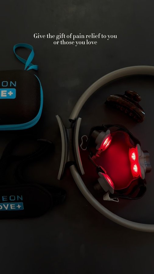 Instagram post by @kayleighhjaynefit for Kineon. Caption reads: Give the gift of pain relief and save up to 50% on....