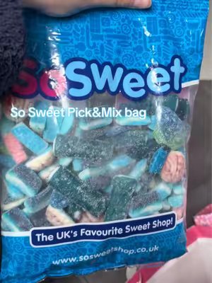 TikTok post by @siennaa.sharp for SoSweet. Caption reads: Blue mix is soooo goodd!!!@SoSweet #ad #sweets....