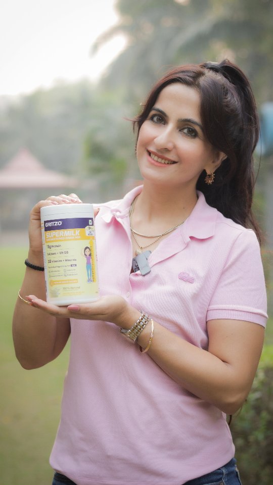 Instagram post by @fitwithmeenal for GRITZO. Caption reads: Teenagers are serious about fitness 💪 — but....