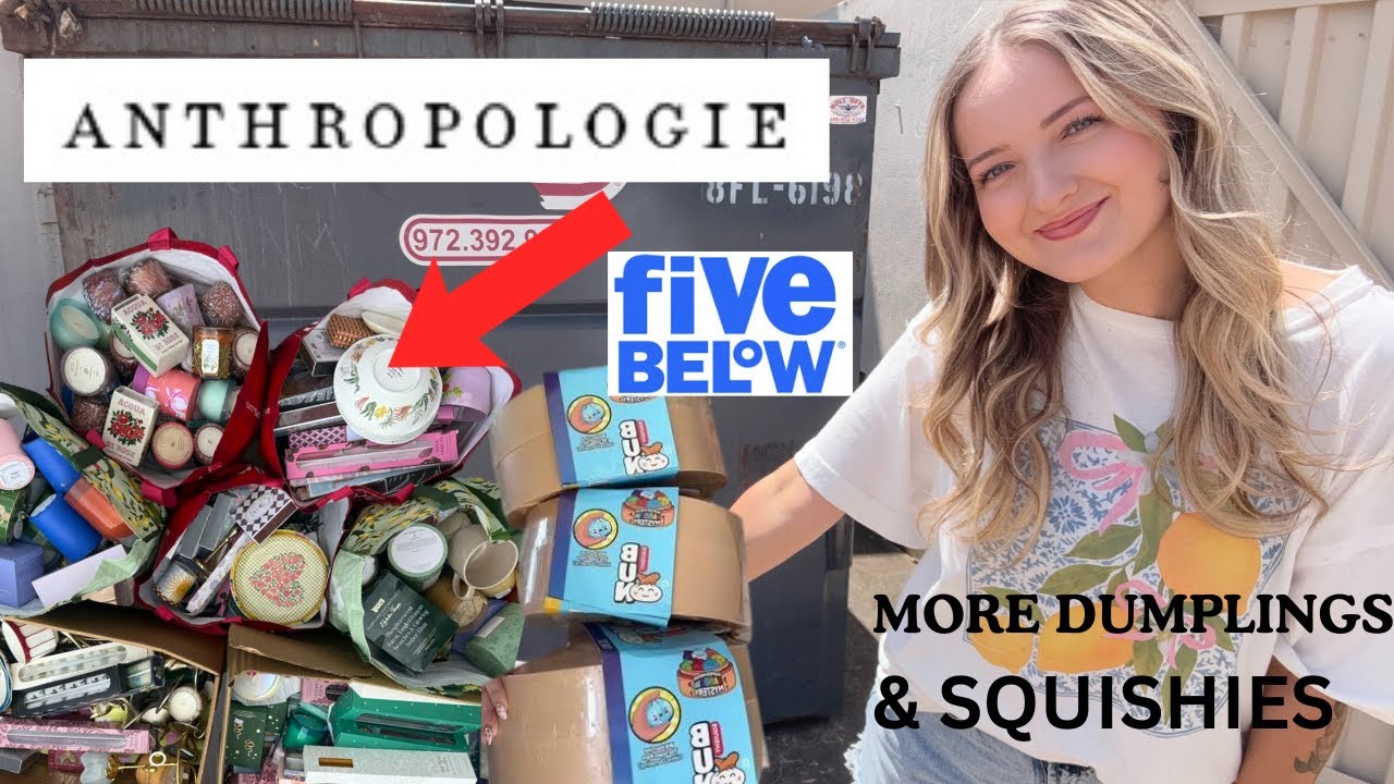 YouTube post by @GlamourDDive for Click Discount. Caption reads: Dumpster diving- MORE VIRAL SQUISHIES + TWO....