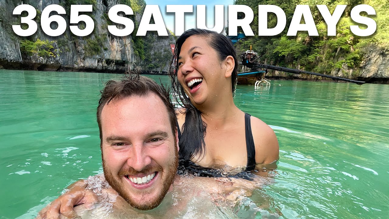 YouTube post by @LisaAndJosh for Skillshare. Caption reads: 365 Days Around the World on a Budget.