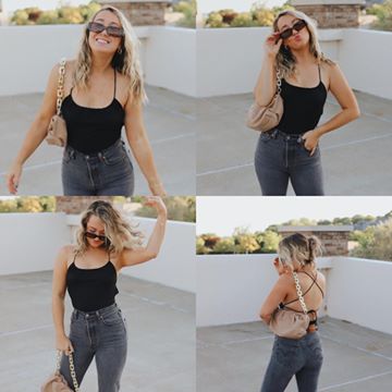 Instagram post by @kristaafrechette for Aurelie Gi. Caption reads: Swipe to see how I styled my @aureliegijewelry....