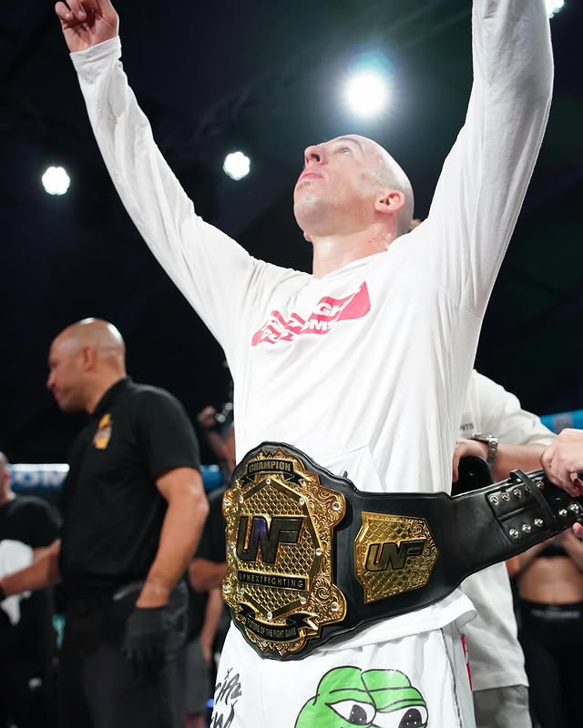 Instagram post by @tommy_aaronmma for Up Next Fighting. Caption reads: INTERIM NO MORE: #UNF32 ends with Tommy Aaron....