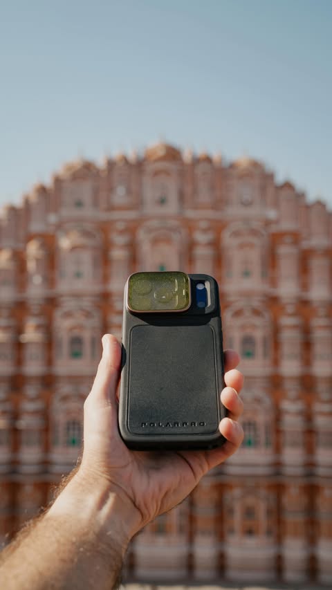 Instagram post by @panpapaioannou for PolarPro. Caption reads: [...] was filmed in Apple Log 2 using the....