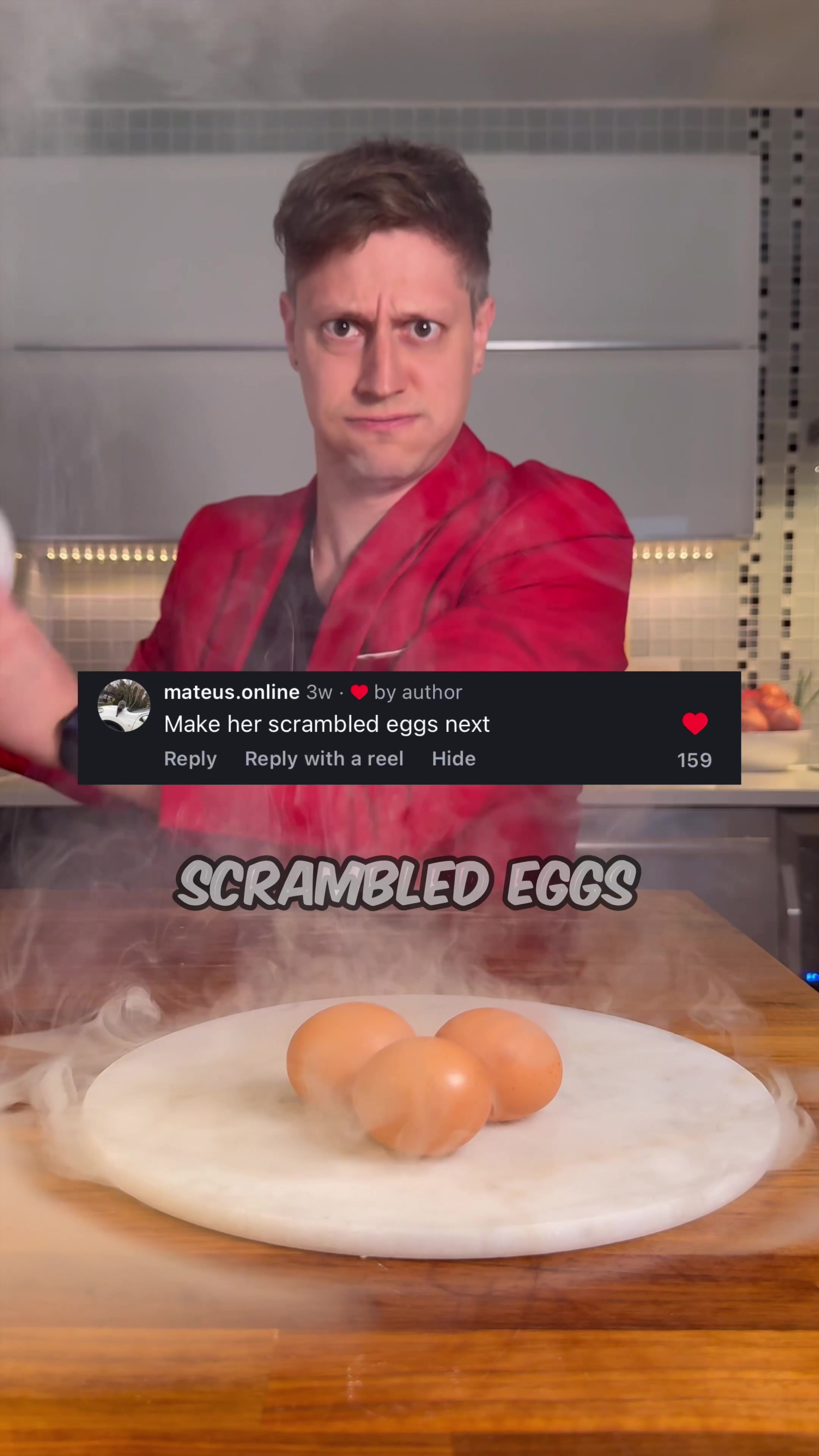 TikTok post by @amateajbben for Hit Me Hard And Soft 3D Movie. Caption reads: Scrambled eggs or I’m taking her to the movies!....