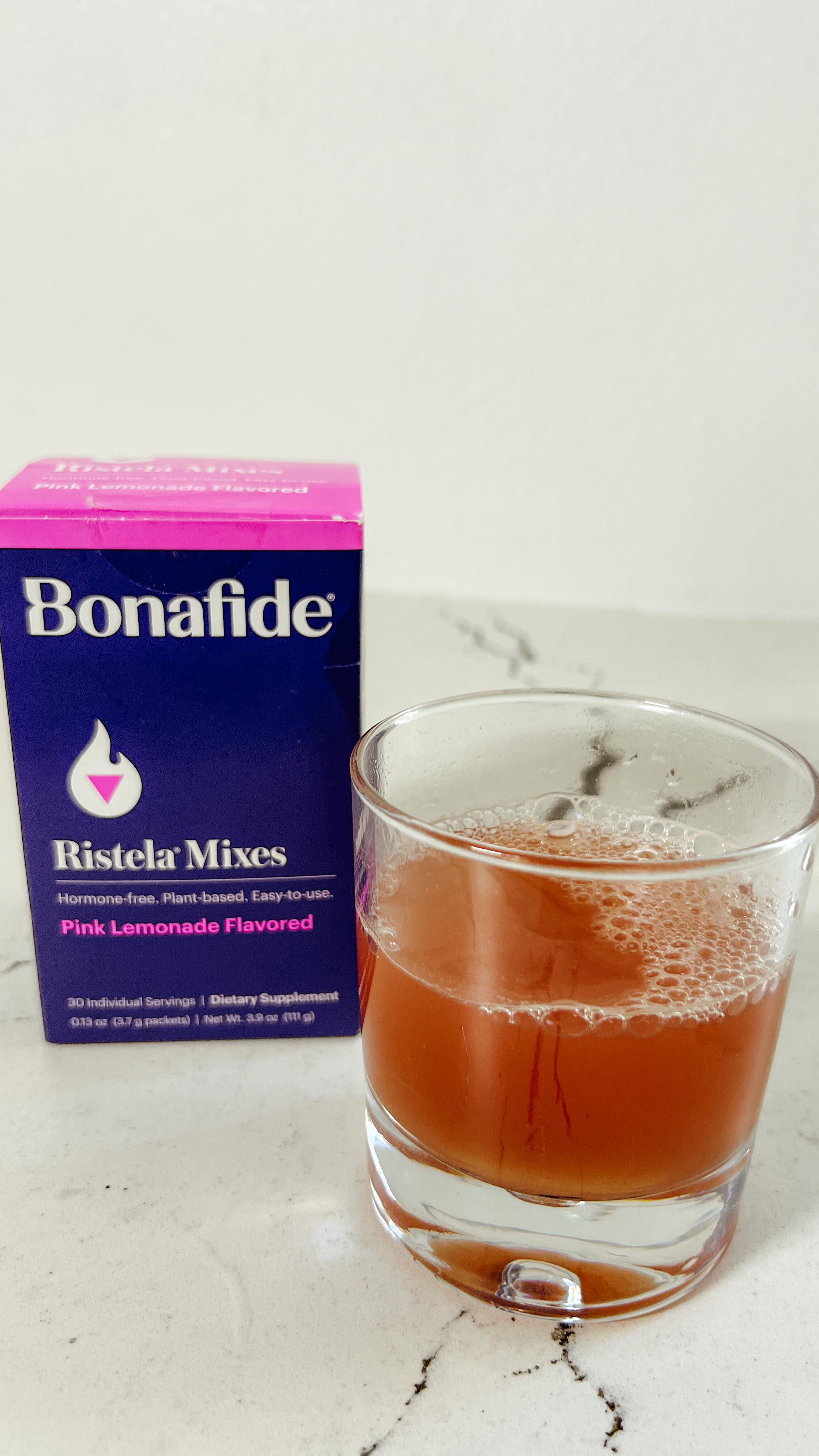 Instagram post by @thebeautybeau for Bonafide. Caption reads: [...] mixed into my drink of choice?!....