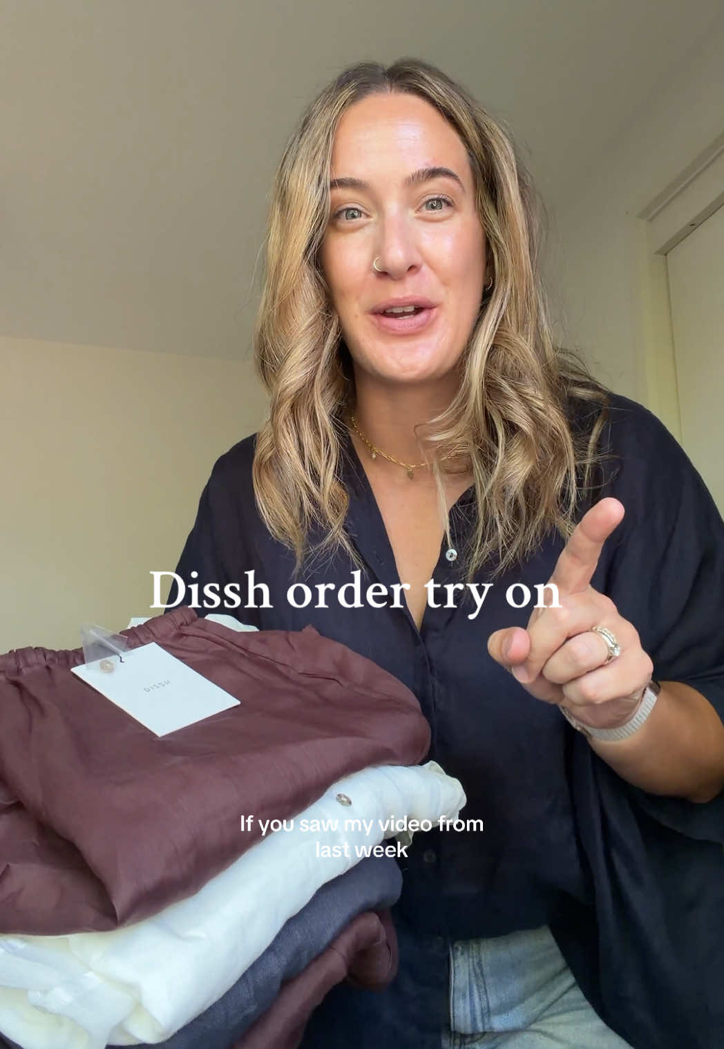 TikTok post by @itsgeorgialouise for DISSH. Caption reads: [...] linked on my LTK in my bio 🤎 @DISSH #dissh....