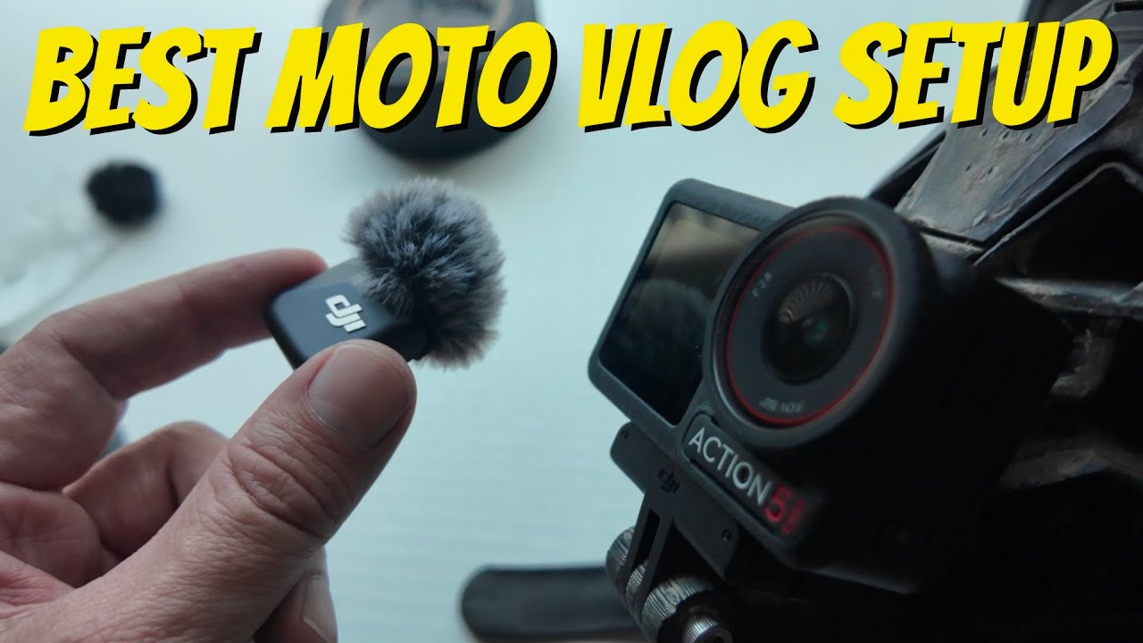 YouTube post by @MobMoto for USWE. Caption reads: DJI Mic Mini | Best Moto Vlog Audio Setup In 2025.