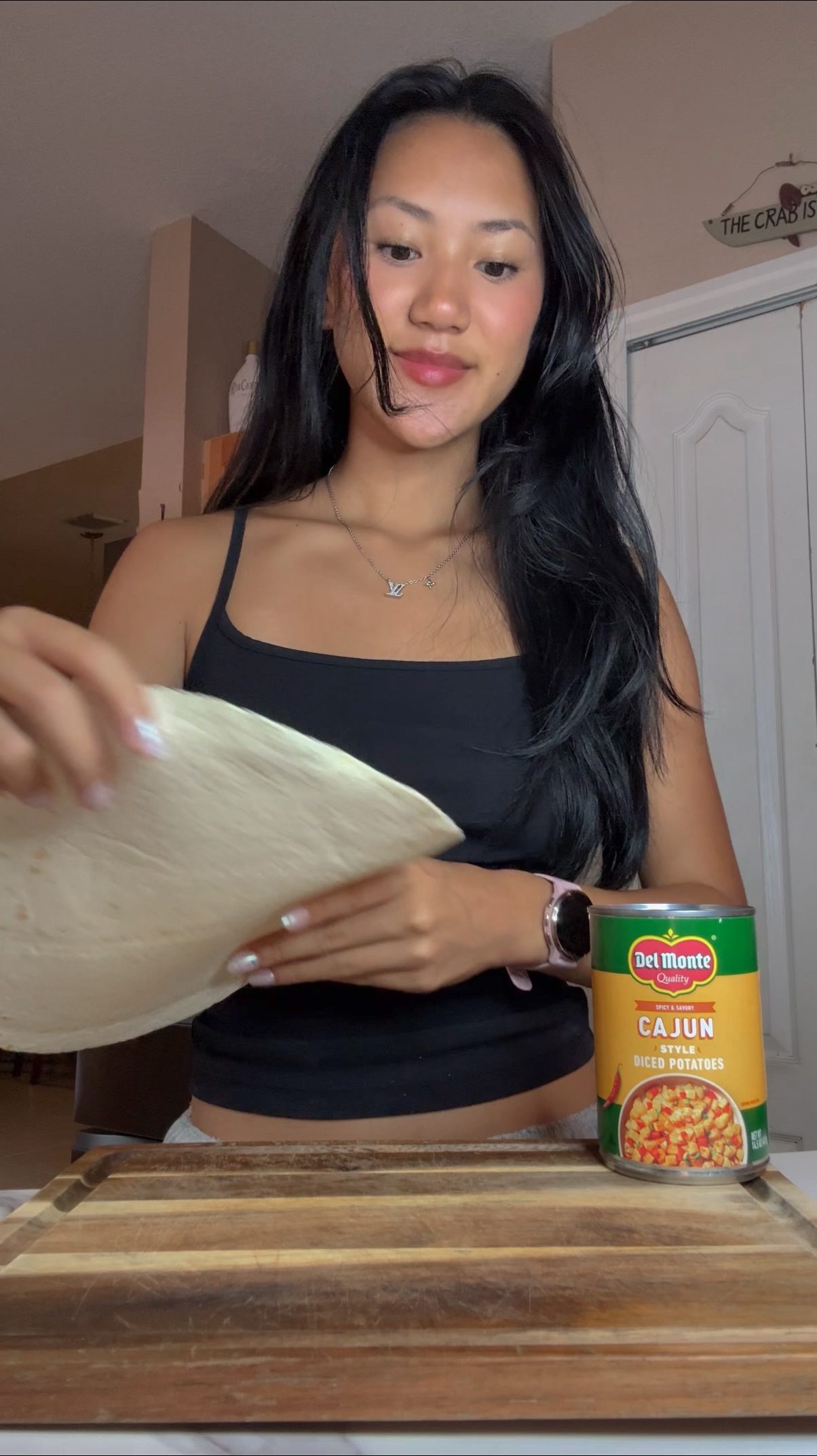 Instagram post by @bitesbymia for Del Monte. Caption reads: Want an easy breakfast before class? Can do!....