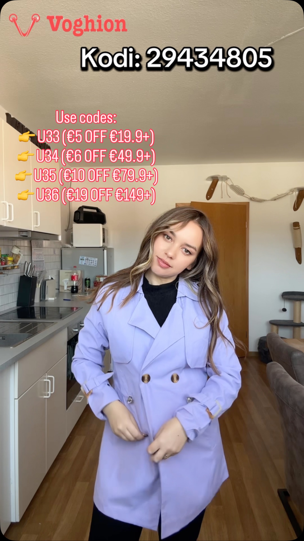 Instagram post by @uenxhii for Voghion. Caption reads: Website:....