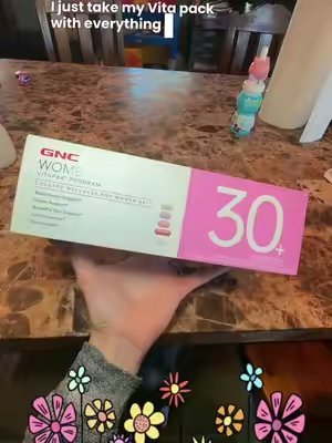 TikTok post by @kaylaa6580 for GNÇ. Caption reads: GNC Women's Age-Based Vitapaks Dietary [...].