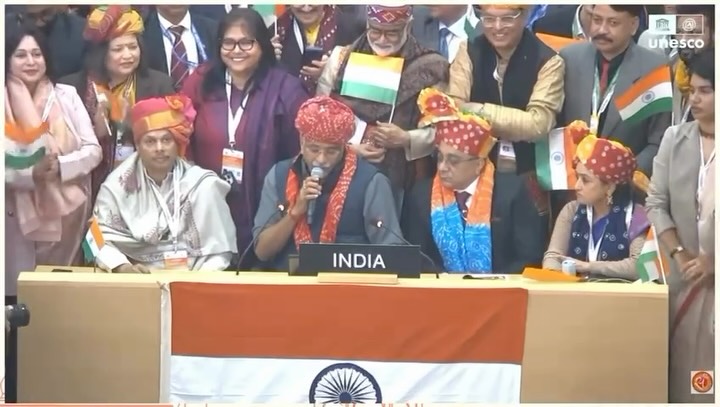 Instagram post by @ministryofculturegoi for UNESCO. Caption reads: A proud moment for India!

Deepavali, the festival....