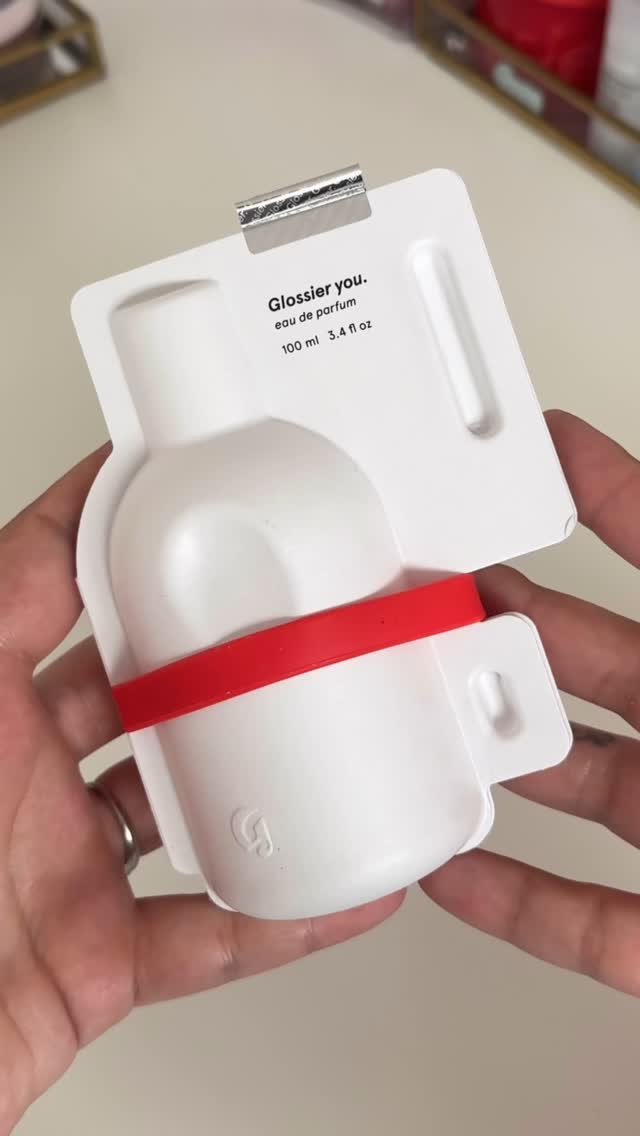 Instagram post by @first.gloss for Glossier. Caption reads: [...] the best feeling. Thank you Glossier for the....