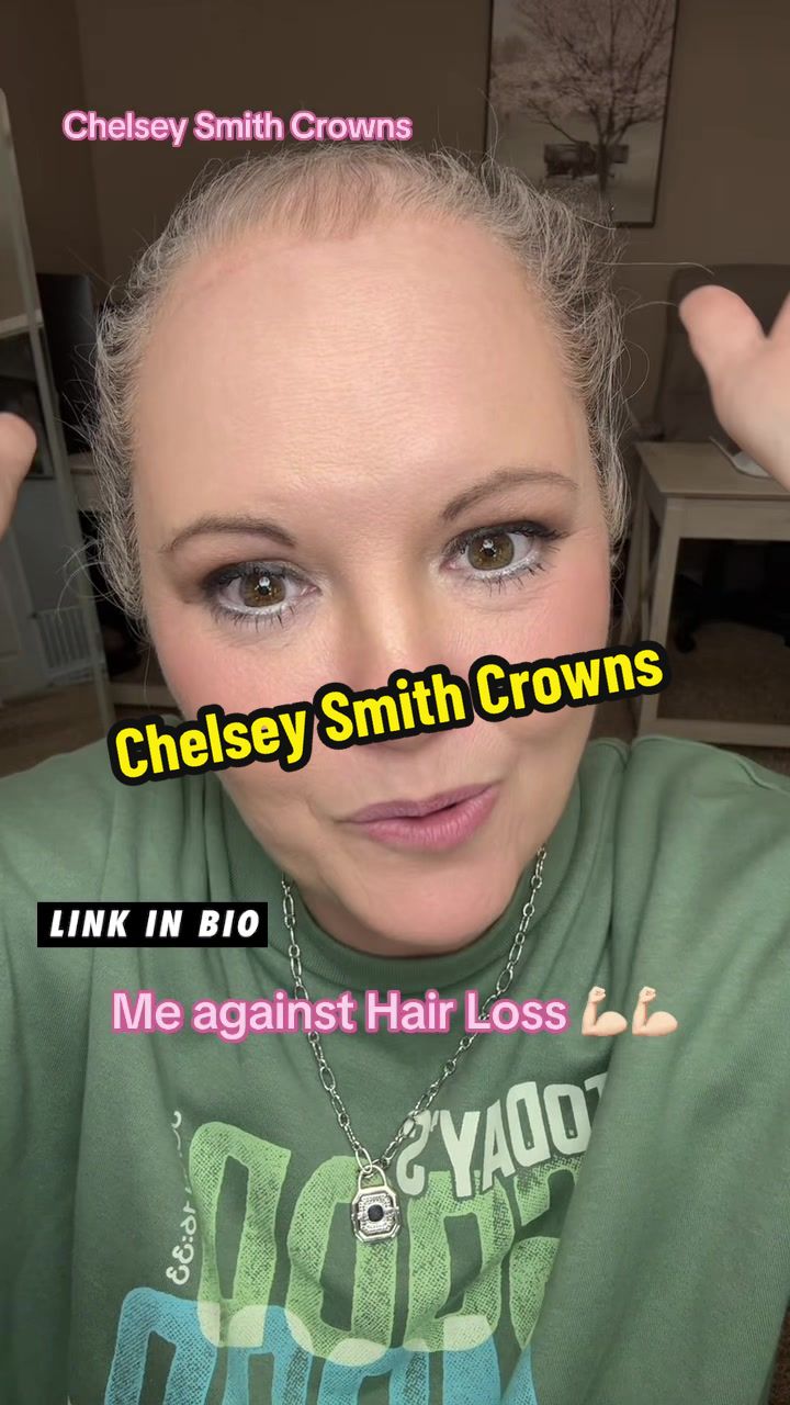 TikTok post by @kimhammcrowningaround for Chelsey Smith Cosmetics. Caption reads: Chelsey Smith Crowns was that light when I was....