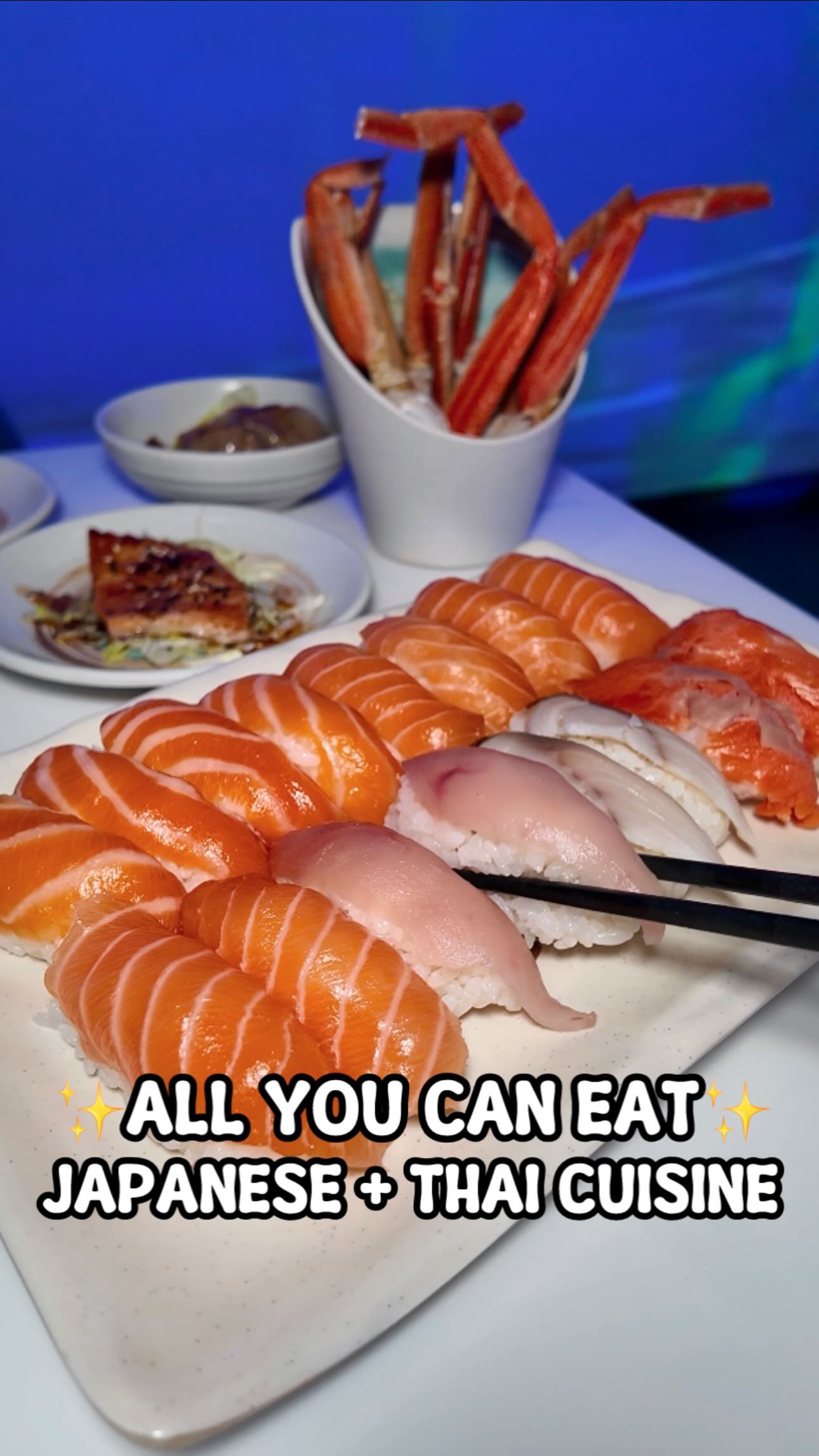 Instagram post by @yycfoodjunkie for Tourism Calgary. Caption reads: 【 𝗖𝗨𝗧𝗘𝗦𝗧 𝗔𝗬𝗖𝗘 𝗦𝗨𝗦𝗛𝗜 𝗦𝗣𝗢𝗧 𝗜𝗡....