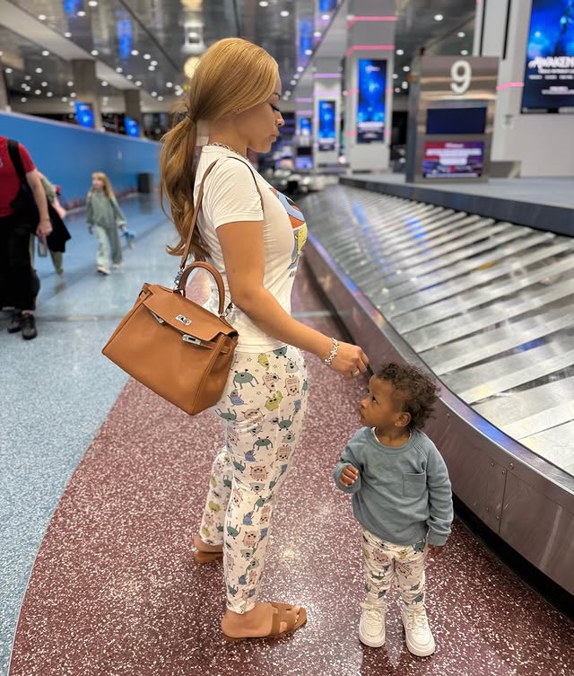 Instagram post by @charissemills for PatPat. Caption reads: [...] with my favorite little king 🤍✈️....