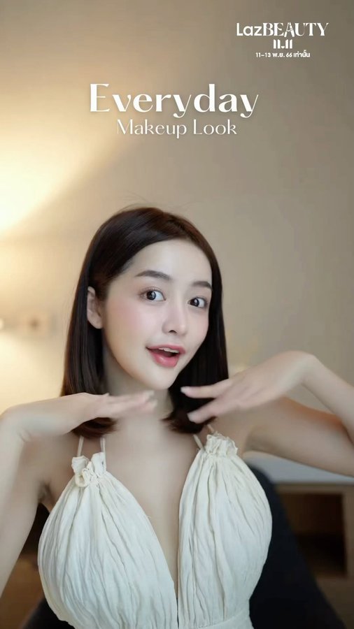 Instagram post by @iyurida for LAZADA.co.th. Caption reads: Everyday Makeup Look แต่งตามได้ง่ายมากก 
ใครสนใจ....