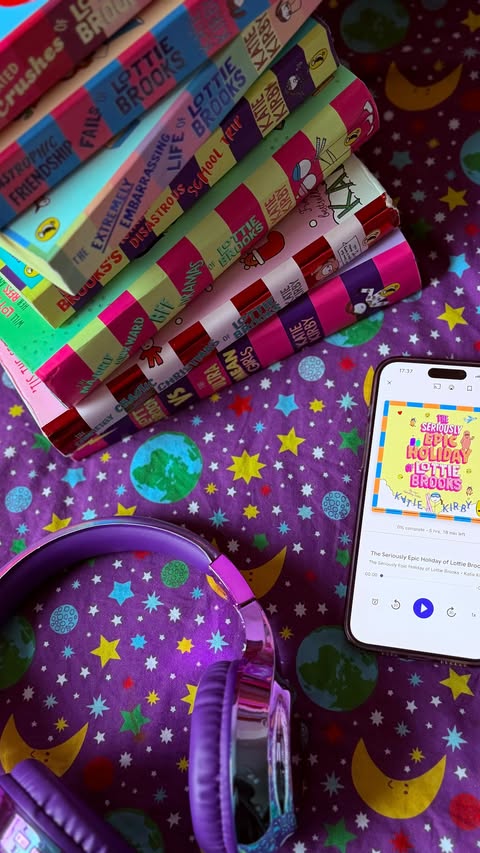 Instagram post by @inspiringminiecowarriors for Puffin Books. Caption reads: We’ve entered our Lottie Brooks era 📚🎧 Ava has....