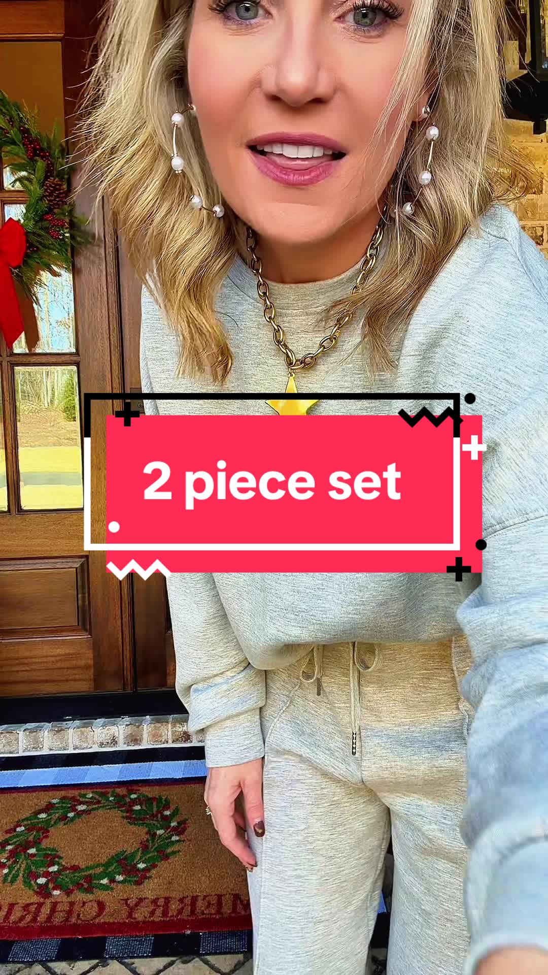 TikTok post by @bdozier for PrettyGarden. Caption reads: This pretty garden 2 piece set is my go to Mom....