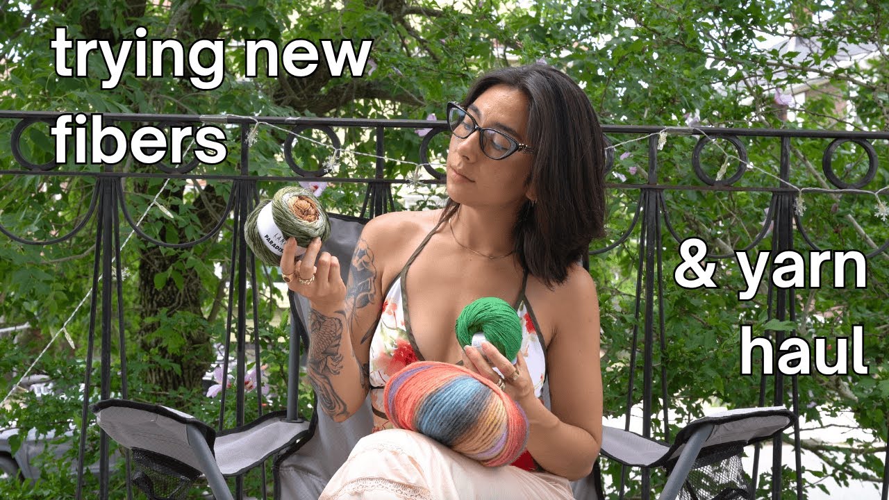 YouTube post by @itserinb for Darn Good Yarn. Caption reads: testing new fibers & crochet yarn haul (what i've....