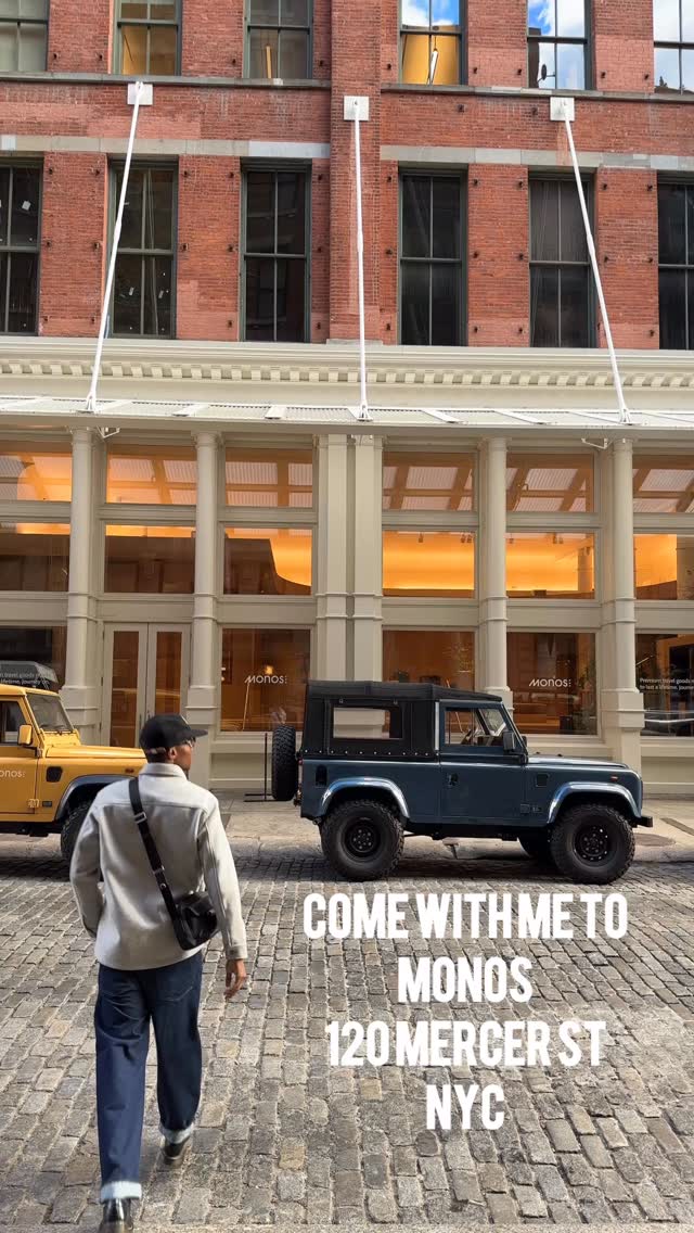 Instagram post by @joe._watkins for Monos. Caption reads: @Monostravel just opened a new store in NYC and....