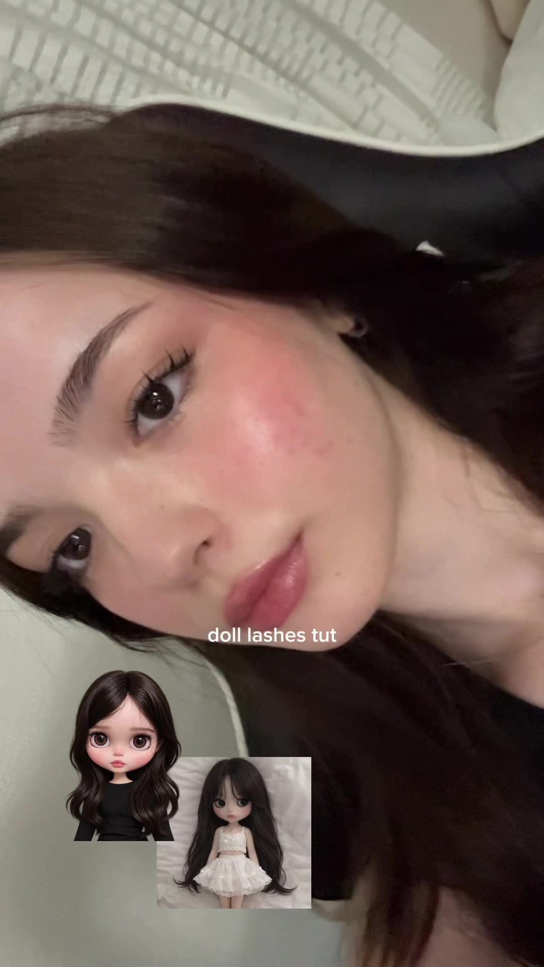 TikTok post by @softlyjali for Amzgirlofficial. Caption reads: [...] #amzgirllashes #日常vlog @amzgirlofficial.