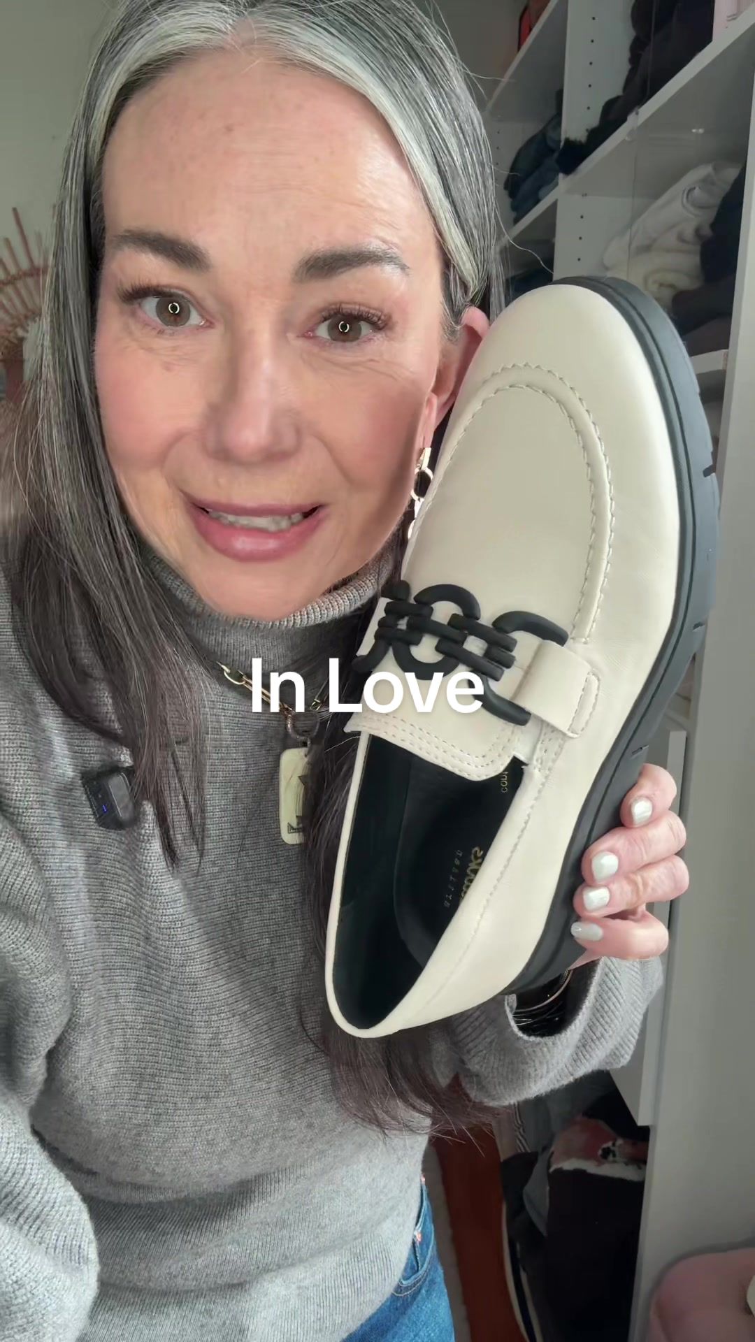 TikTok post by @aestheticaleestyled for QVC. Caption reads: @Clarks Official @QVC, Inc I couldn’t wait for....