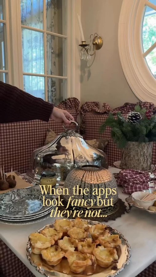 Instagram post by @prettyinthepines for La Maison Maille. Caption reads: Simple apps that look fancy but take *very little*....