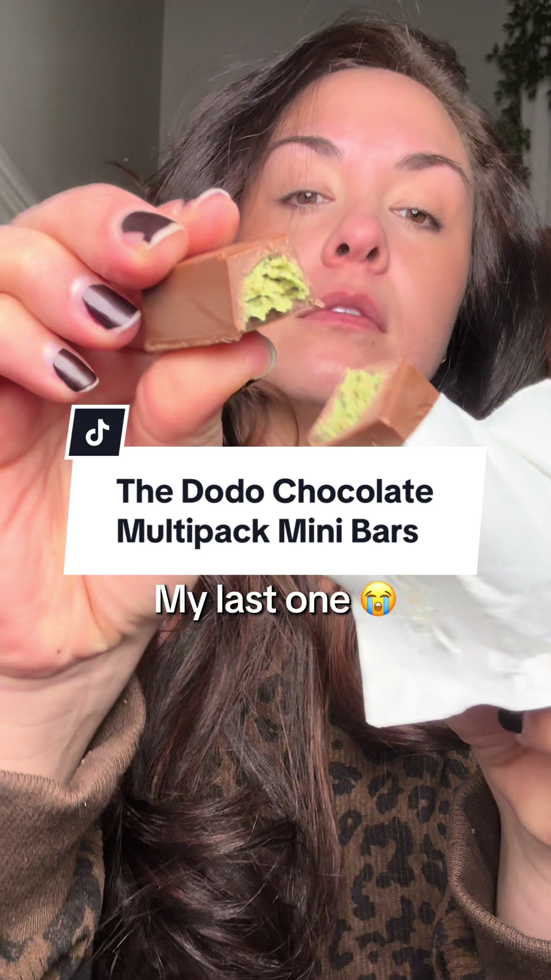 TikTok post by @hannahsahm for Dodo Chocolates. Caption reads: [...] Dubai-style chocolate bars from The Dodo....