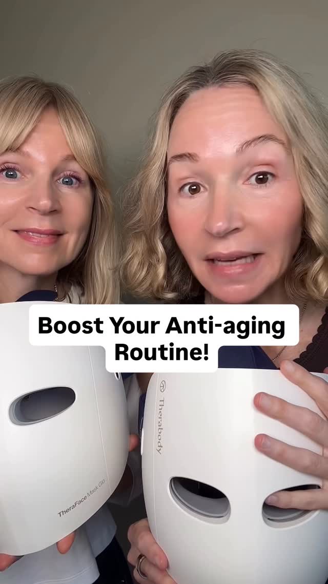 Instagram post by @mysistersskin for Therabody. Caption reads: The new TheraFace Mask Glo by Therabody is a....