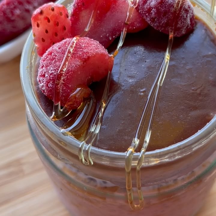 Instagram post by @fitfan_ for Forager Project. Caption reads: high protein strawberry chia seed pudding 🍓

I’ve....