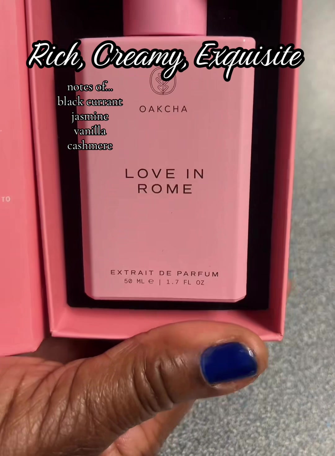 TikTok post by @leslie_msn_rn for Oakcha. Caption reads: [...] Creamy, Exquisite. Love In Rome💕 by @Oakcha....